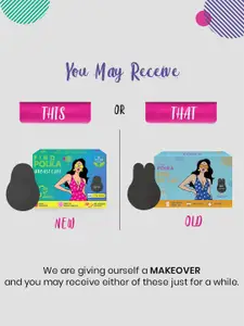 PINQ POLKA Reusable Breast Lift Cup A-B Size Stick On strapless Bra For Women Black 2 Pcs