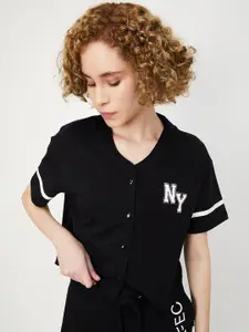 max Typography V-Neck Cotton T-shirt