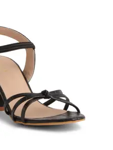 ERIDANI Open Toe Block Heels