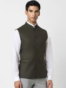 Van Heusen Men Woven Slim-Fit Nehru Jacket