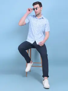 Crimsoune Club Classic Slim Fit Floral Opaque Printed Cotton Casual Shirt