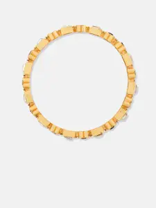 ATIBELLE Set Of 4 Gold-Plated Stone Studded  Bangles