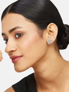 ATIBELLE Silver Plated CZ Studded Ring & Earrings