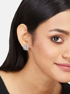 ATIBELLE Silver-Plated CZ-Studded Bracelet & Earring Set