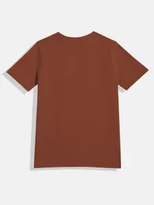 Huetrap Boys Typography Printed Applique T-shirt