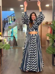 BAESD Printed Semi-Stitched Lehenga & Unstitched Blouse With Dupatta