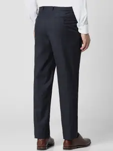 Van Heusen Men Checked Pleated Formal Trousers