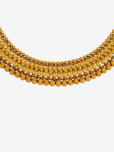 Kushal's Fashion Jewellery Copper Gold-Plated Antique Necklace