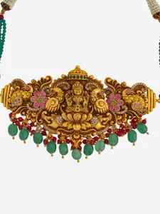 Kushal's Fashion Jewellery Copper Gold-Plated Artificial Beads Beaded Antique Necklace