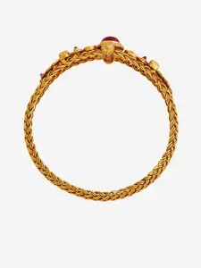 Kushal's Fashion Jewellery Embellished Bridal 92.5 Silver Temple Bangle-Style Bracelet