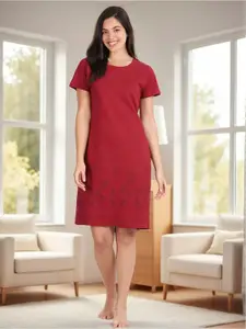 Kryptic Floral Printed Pure Cotton Knee Length Nightdress