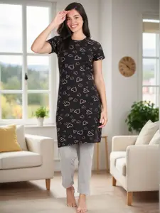Kryptic Conversational Printed Pure Cotton Night suit