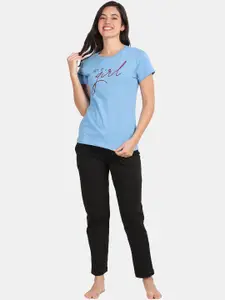 Kryptic Typography Printed Pure Cotton Night suit