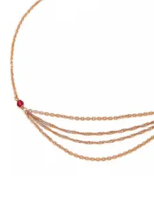 Zavya Rose Gold-Plated Artificial Stones Anklet