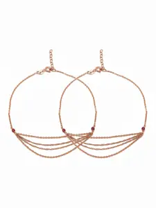 Zavya Rose Gold Plated 925 Sterling Silver Anklets