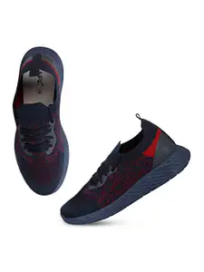 OZZOH Men Textured Lace-Up Running Shoes
