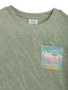 Anthrilo Girls Abstract Printed Cotton T-shirt