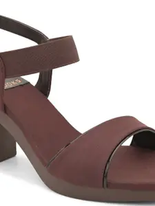 XE Looks Open Toe Backstrap Block Heels