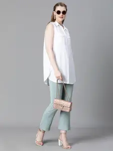 Oxolloxo Classic Sleeveless Longline Casual Shirt