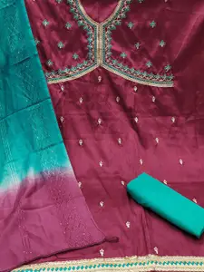 MANVAA Floral Embroidered Unstitched Dress Material