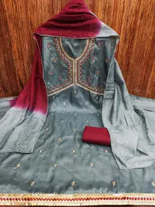 MANVAA Embroidered Sequinned Unstitched Dress Material