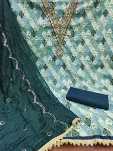 MANVAA Ethnic Motifs Printed Sequinned Unstitched Dress Material