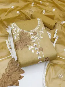 MANVAA Floral Embroidered Unstitched Dress Material