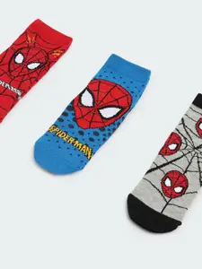 max Boys Pack Of 3 Spiderman Patterned Ankle Length Socks
