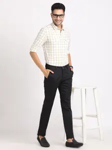 Turtle Relaxed Slim Fit Windowpane Checked Pure Cotton Casual Shirt