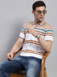 Monte Carlo Striped Polo Collar T-shirt