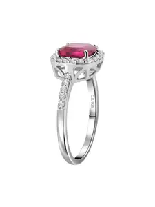 Ornate Jewels 925 Sterling Silver Princess Red Ruby Ring