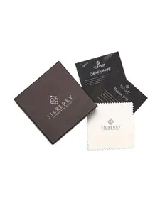 SILBERRY Rhodium-Plated 925 Sterling Silver Contemporary Pendant with Chain