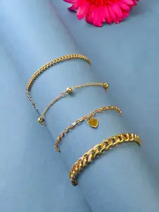 ToniQ Set Of 4 Gold-Plated Link Bracelets