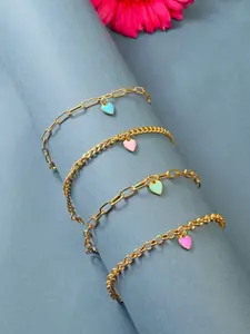 ToniQ Set Of 4 Gold-Plated Link Bracelets