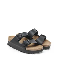 Birkenstock Arizona Pap Narrow Width Leather Open Toe Flats
