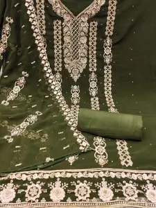 KALINI Ethnic Motifs Embroidered Unstitched Dress Material