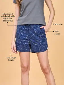 Enamor E7A1 Hangout Women Printed Cotton Lounge Shorts