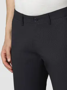 Van Heusen Sport Men Textured Mid-Rise Slim Fit Regular Trouser