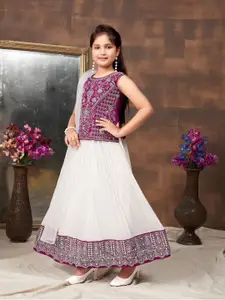 Aarika Girls Embroidered Thread Work Ready to Wear Lehenga & Blouse With Dupatta