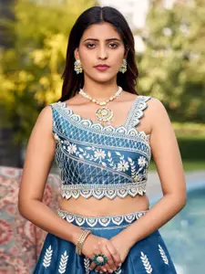 flaher Embroidered Thread Work Ready to Wear Lehenga & Blouse With Dupatta