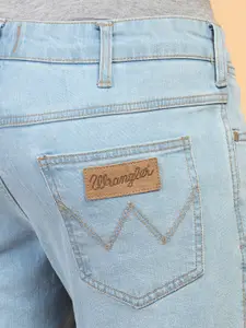 Wrangler Men Skanders Slim Fit Low-Rise Low Distress Heavy Fade Stretchable Jeans