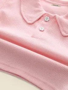 INCLUD Girls Self Design Applique Top With Shorts