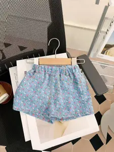 INCLUD Girls Floral Printed Shirt with Shorts