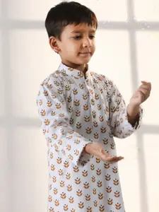 VASTRAMAY Boys Floral Printed Regular Kurta with Pyjamas