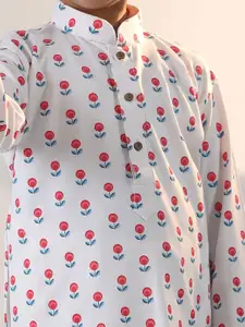 VASTRAMAY Boys Floral Printed Regular Kurta with Pyjamas