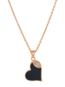 Silvermerc Designs Rose Gold-Plated Heart Shaped Pendant With Chain