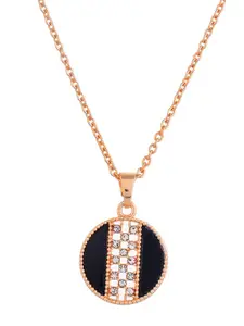 Silvermerc Designs Rose Gold-Plated Circular Pendant With Chain
