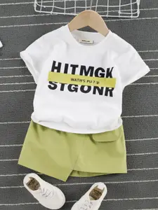 INCLUD Girls Printed T-shirt With Skirt