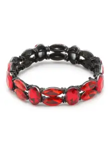 DressBerry Red Women Crystal Wraparound Bracelet