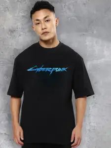 fanideaz Graphic Printed Cotton Round Neck Oversized  Applique Casual T-shirt